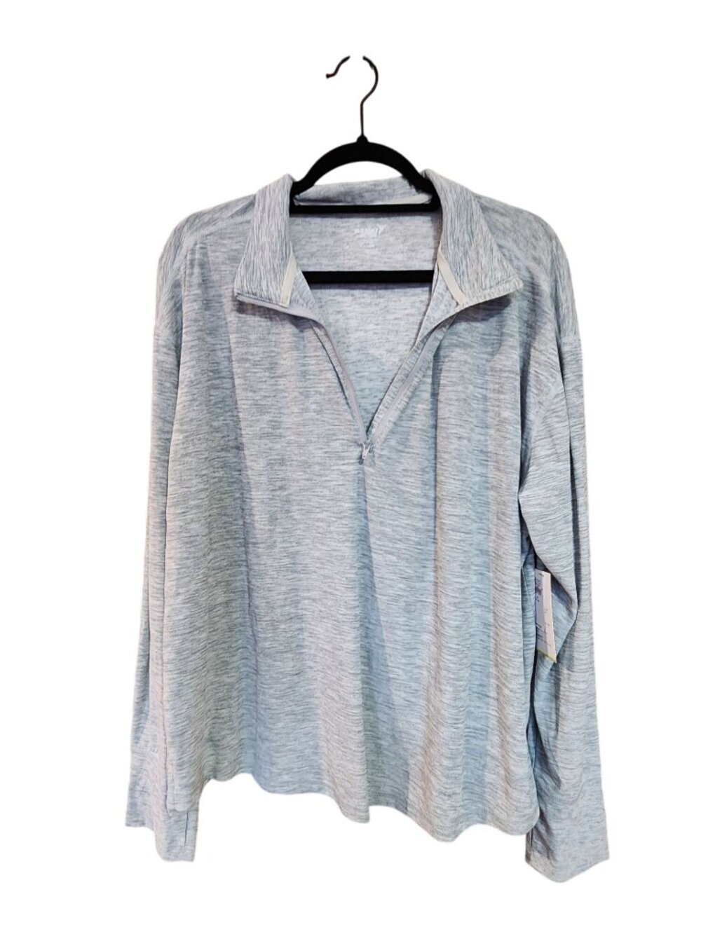 Old Navy Active Womens 2X Plus Heather Gray Long Sleeve Lightweight Pullover Top